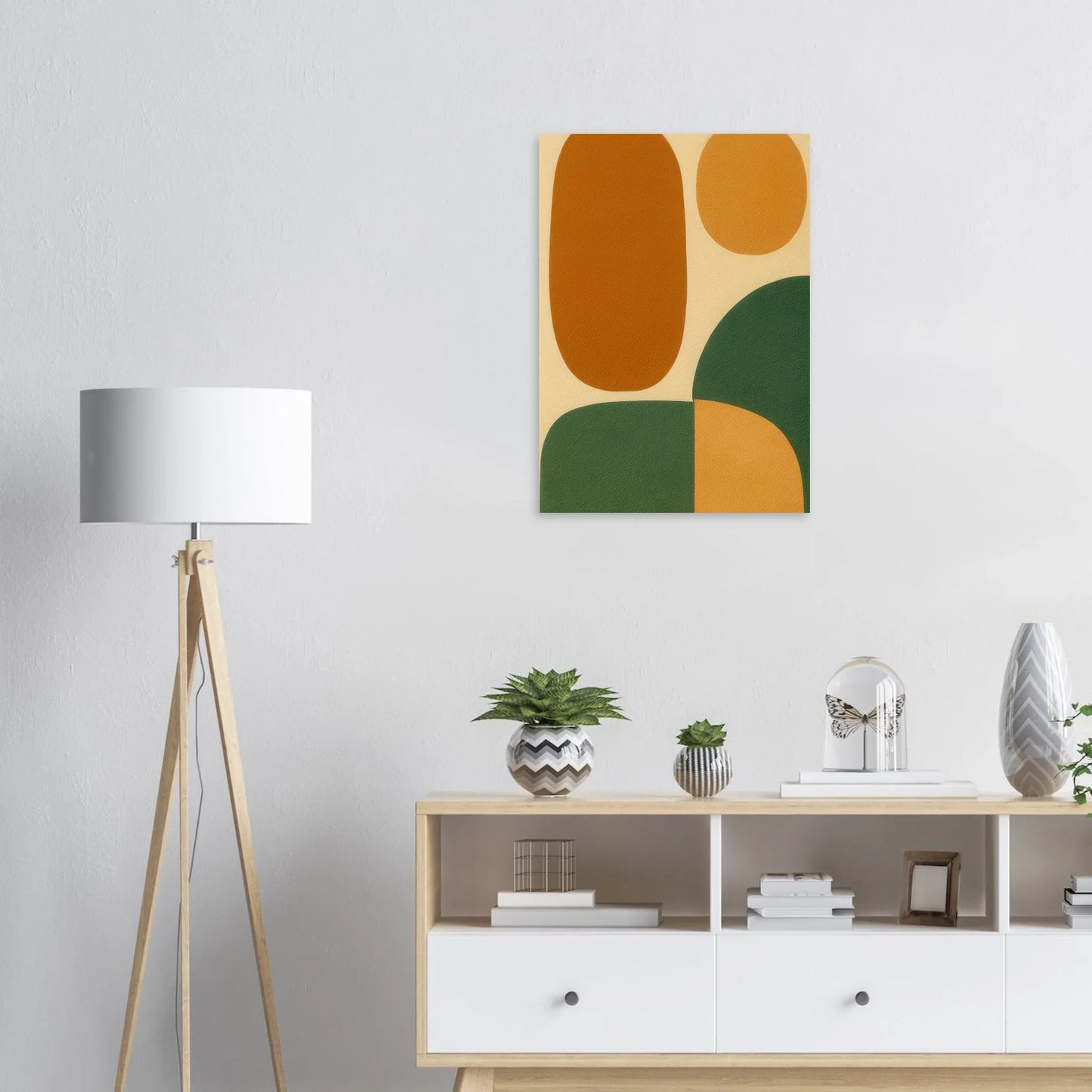 Minimalistiska Organiska Former Poster: Jordnära Abstrakt Konsttryck