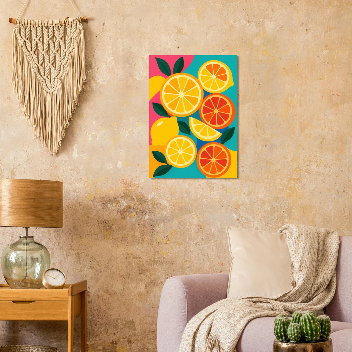 Frukter: Vibrant Citrus Pop Art Print for a Zesty Home Refresh