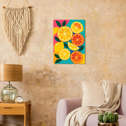 Frukter: Vibrant Citrus Pop Art Print for a Zesty Home Refresh