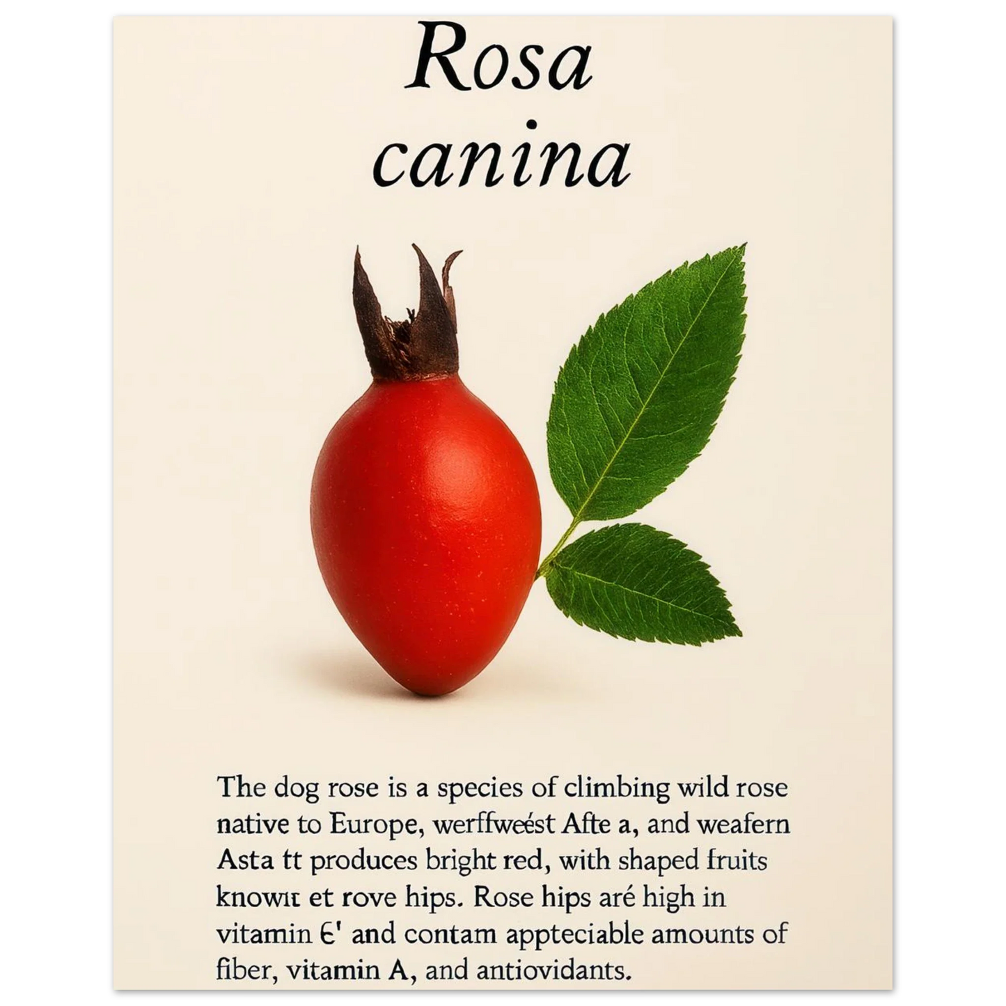 Frukter Rosa Canina Botanisk Plansch – Livfulla Nyanser för Ditt Hem i Flera Storlekar