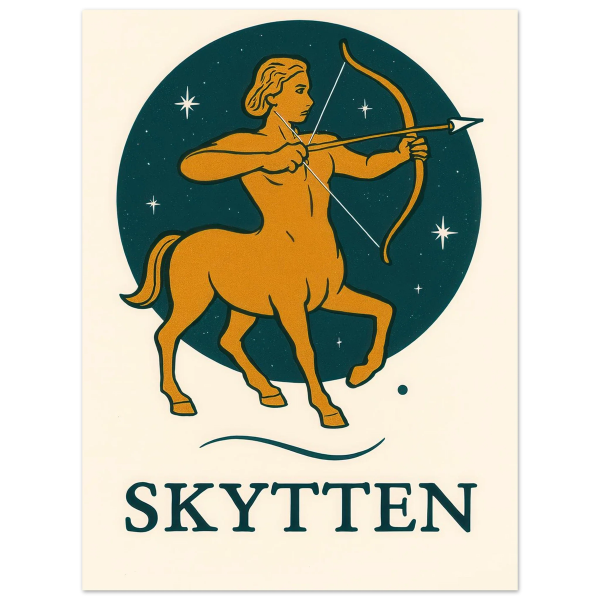 Skytten - Mystisk Stjärntecken Poster – Konstellation & Myter i Retro Stil