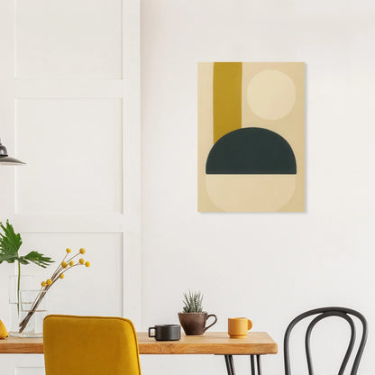 Minimalist Abstrakt Konsttryck: Geometrisk Zen i Gul, Svart, Beige – Välj bland Olika Storlekar