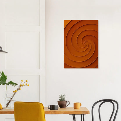 Abstrakt Spiral Konsttryck i Rustika Jordtoner – Modern Minimalistisk Poster i Flera Storlekar