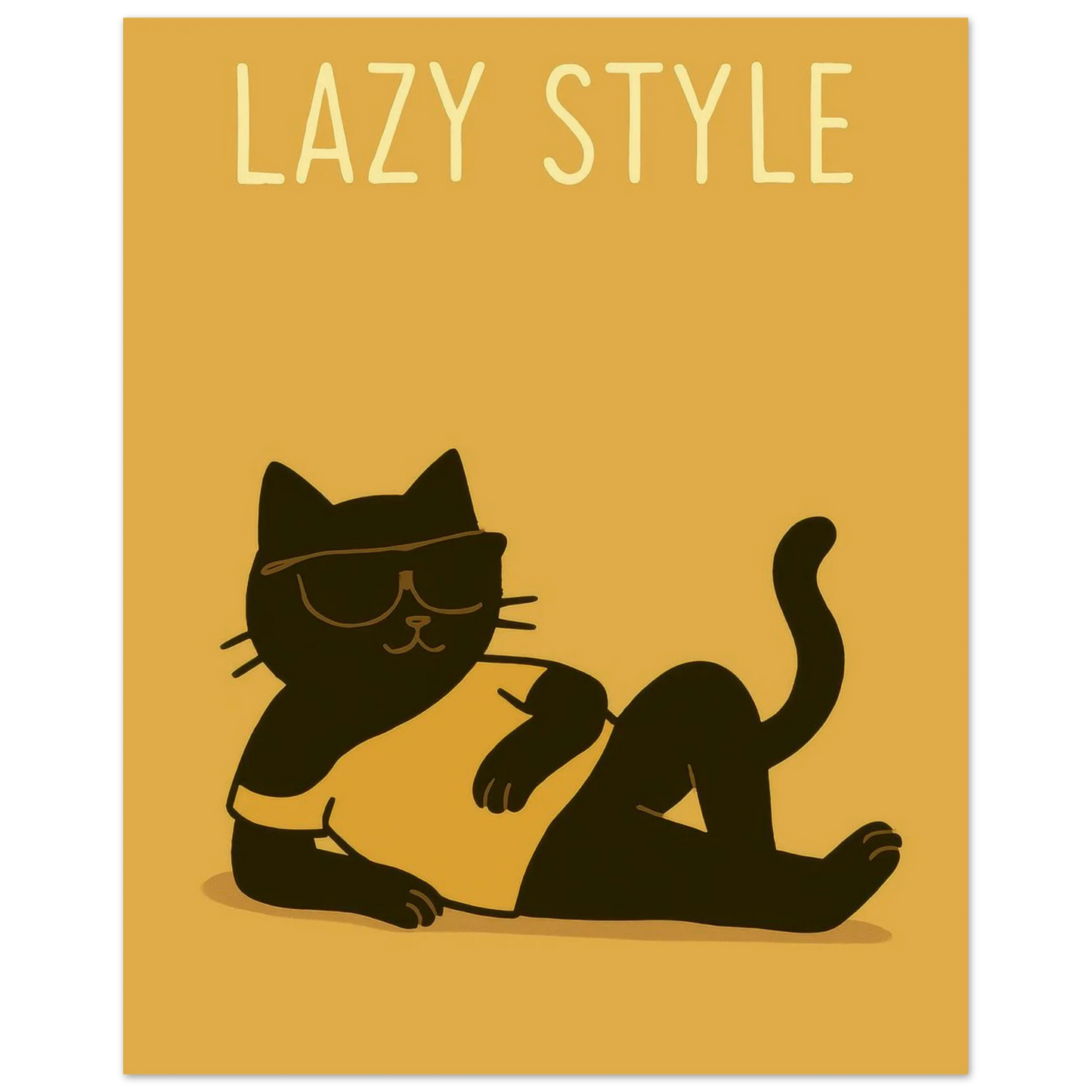 Lazy Cat in Sunglasses Poster – Chill Vibes Wall Art