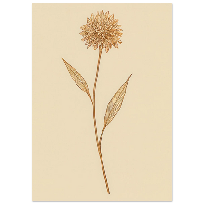 Frukter – Elegant Botanical Line Art Poster in Warm Sepia Tones