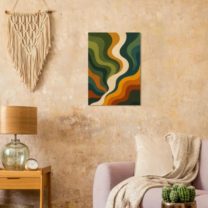 Retro Abstract Swirls Poster - Earth Tones Mid-Century Modern Art Print in 29 Sizes