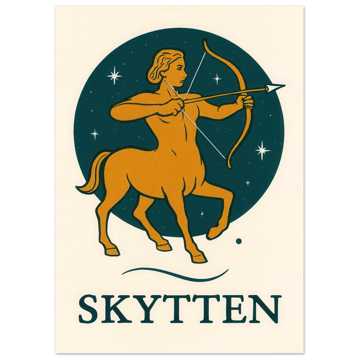 Skytten - Mystisk Stjärntecken Poster – Konstellation & Myter i Retro Stil