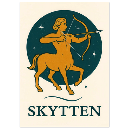 Skytten - Mystisk Stjärntecken Poster – Konstellation & Myter i Retro Stil