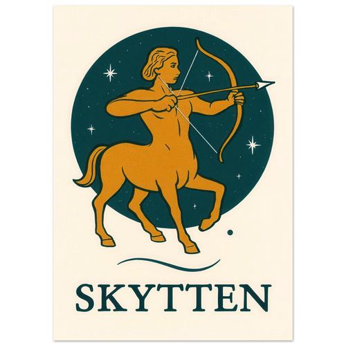 Skytten - Mystisk Stjärntecken Poster – Konstellation & Myter i Retro Stil