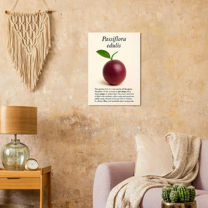 Passiflora Edulis Art Print – Vibrant Passion Fruit Botanical Poster