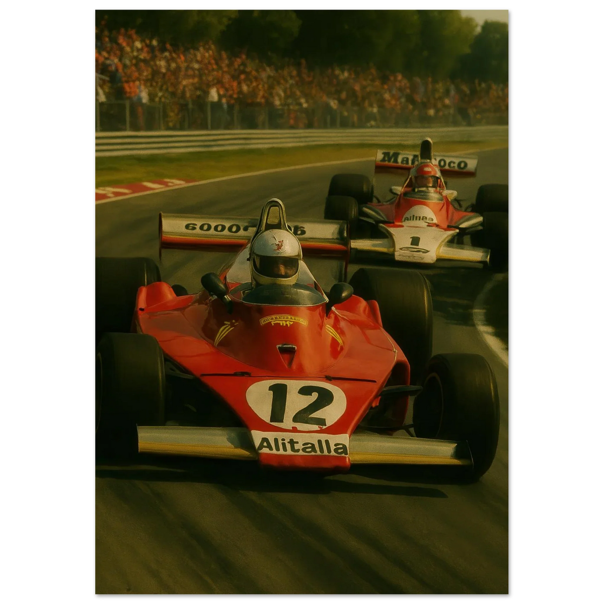 Bilar: Classic Racing Excitement Poster – Vintage Formula 1 Art Print
