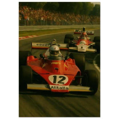 Bilar: Classic Racing Excitement Poster – Vintage Formula 1 Art Print