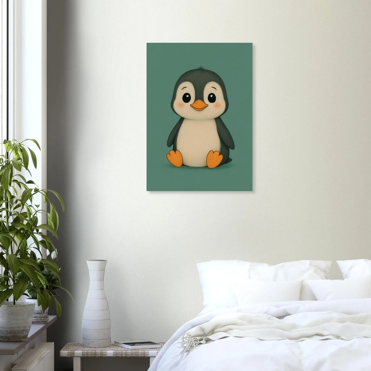 Cute Baby Penguin Art Print - Playful Nursery Decor in Various Sizes