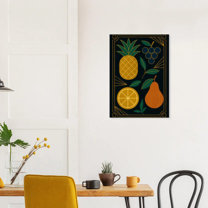 Frukter: Elegant Art Deco Frukt Poster – Lyxig Väggkonst med Gyllene Detaljer