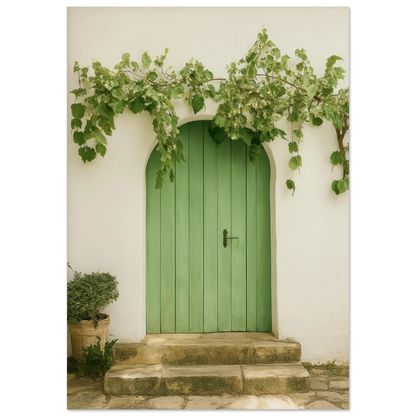 Verdant Entrance: Mediterranean Charm Poster in Your Choice of 29 Sizes