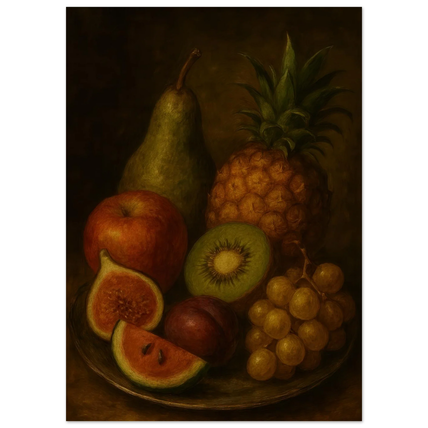 Frukter – Classic Still Life Fruit Art Print in Rich, Warm Tones