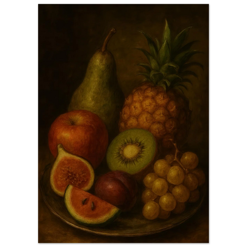 Frukter – Classic Still Life Fruit Art Print in Rich, Warm Tones