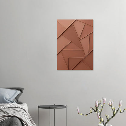 Minimalistisk Abstrakt Konsttryck – Koppartoner & Geometriska Former för Modern Inredning