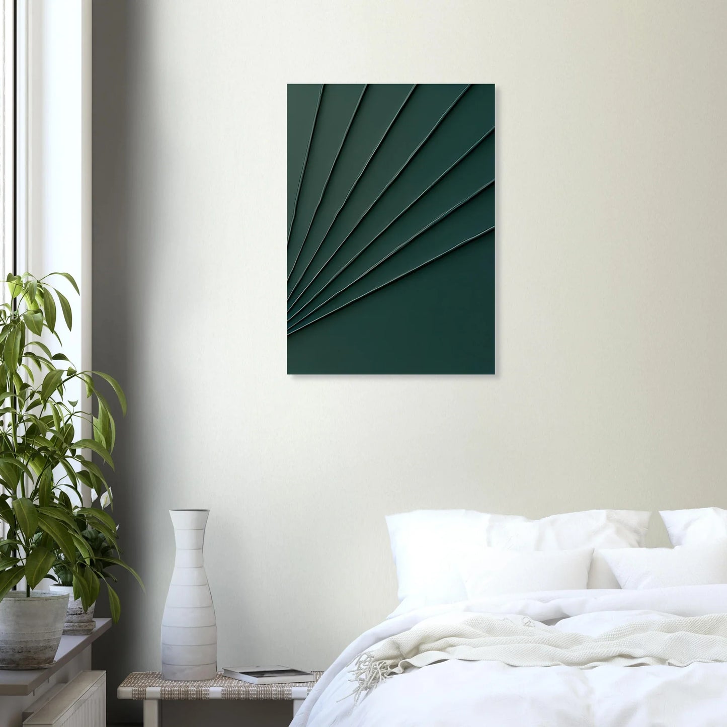 Abstrakt / Minimalistisk Poster i Skoggrön: Förvandla ditt rum med modern, strukturerad konst i olika storlekar