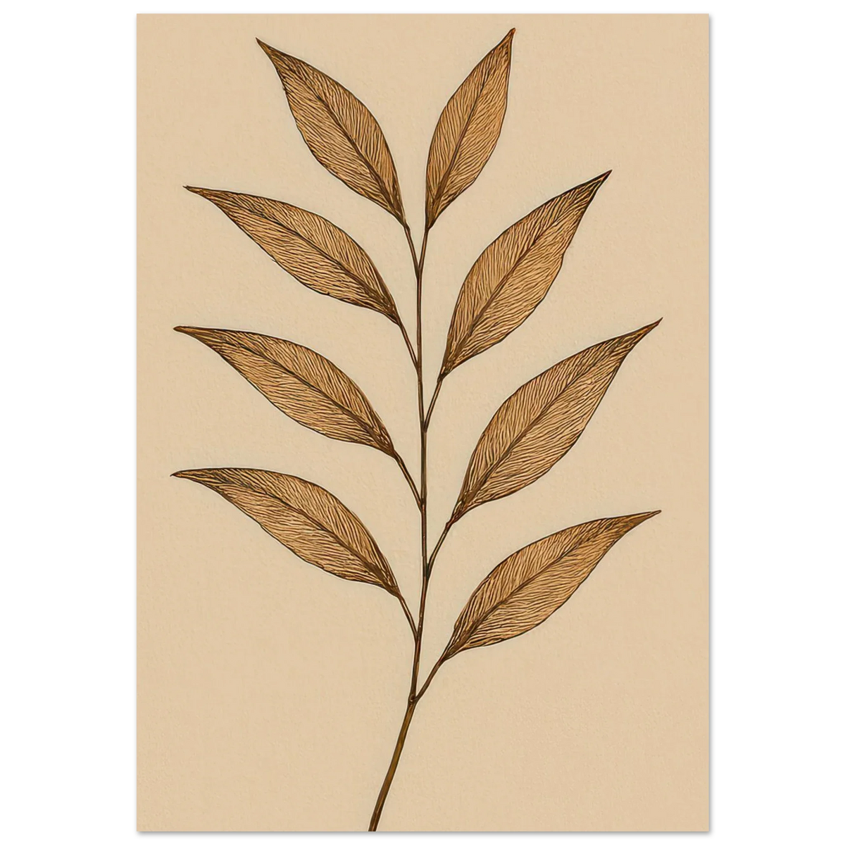 Frukter – Elegant Botanical Line Art Poster in Rich Earth Tones