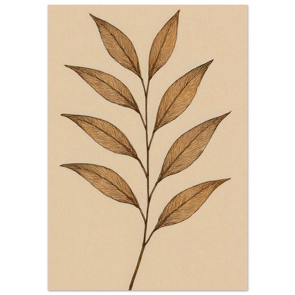 Frukter – Elegant Botanical Line Art Poster in Rich Earth Tones