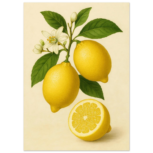 Fresh Lemon & Greenery Poster - Choose Your Perfect Size