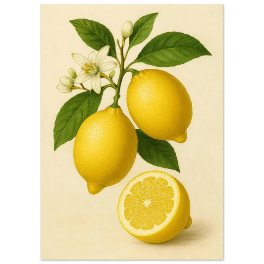Fresh Lemon & Greenery Poster - Choose Your Perfect Size