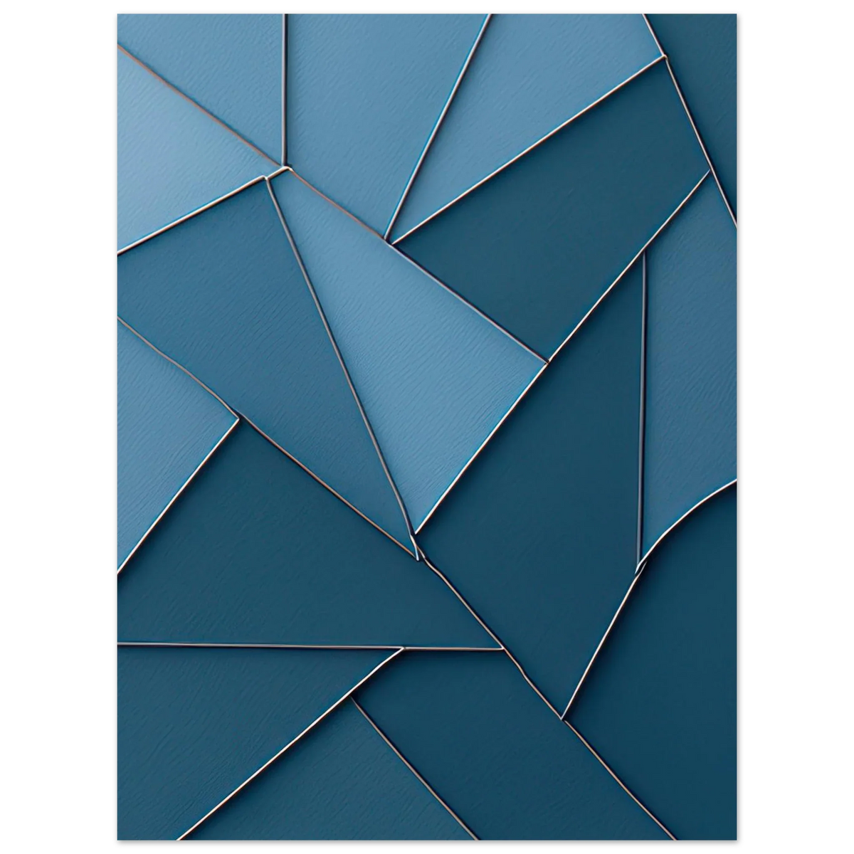 Minimalist Blue Geometric Abstract Art Print – Modern Wall Decor in Various Sizes