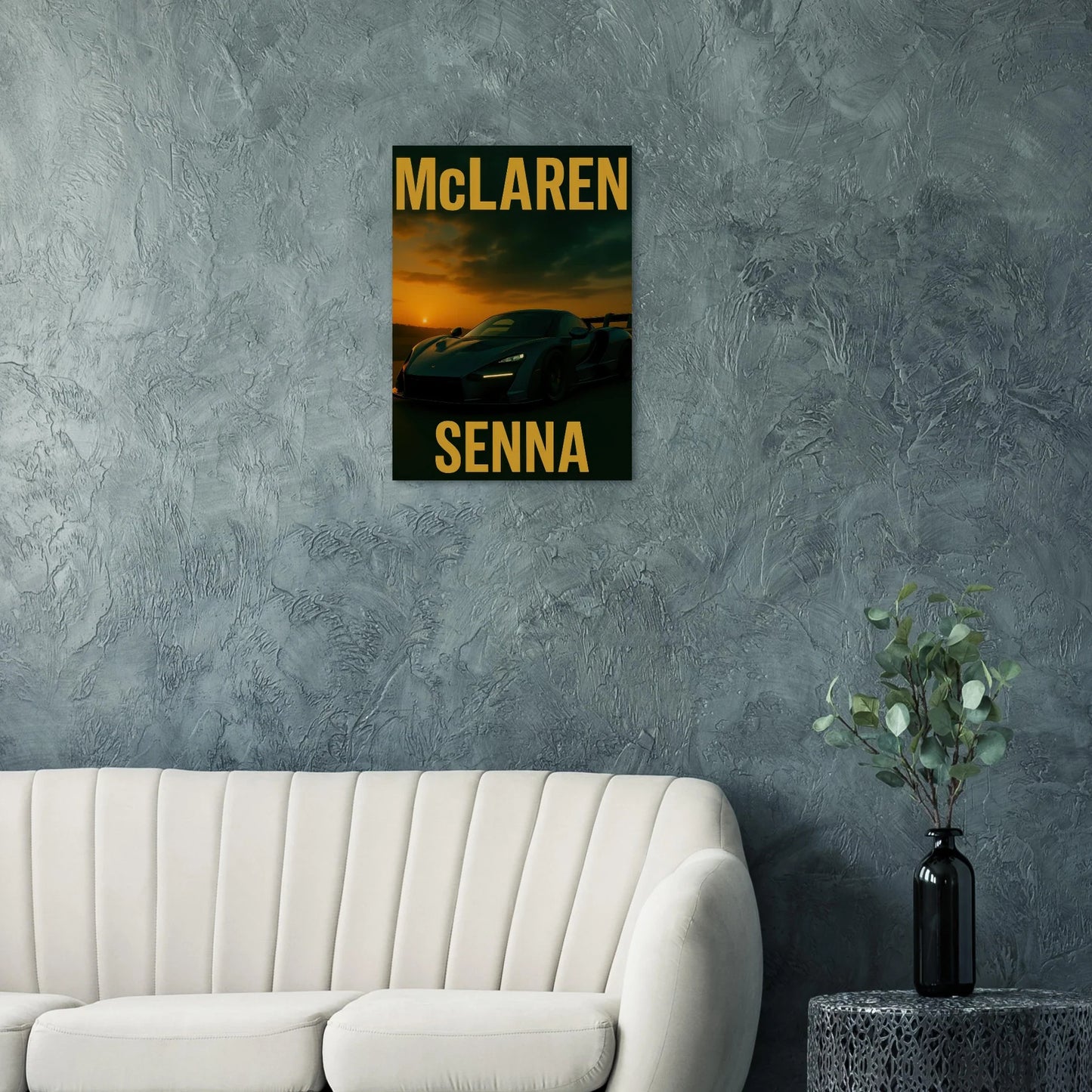 McLaren Senna Sunset Drive Poster - Dynamic Golden Hour Automotive Art Print