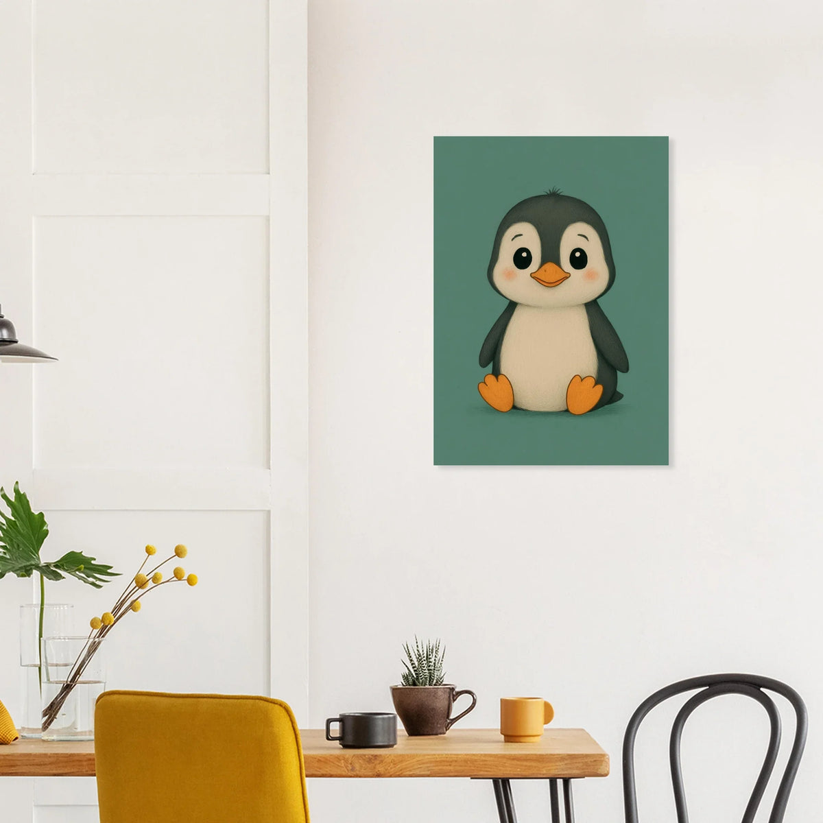 Cute Baby Penguin Art Print - Playful Nursery Decor in Various Sizes