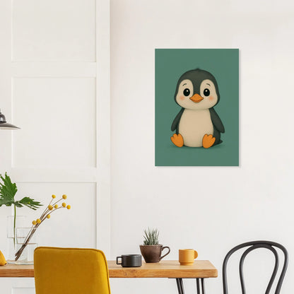 Cute Baby Penguin Art Print - Playful Nursery Decor in Various Sizes