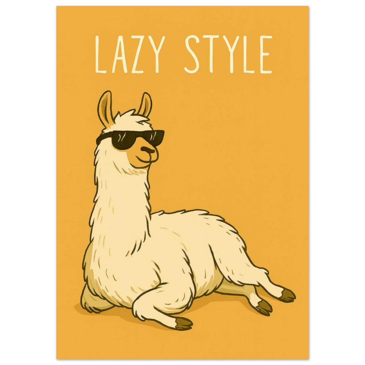 Lazy Style Chillin' Llama Poster – Premium Wall Art for Relaxed Vibes