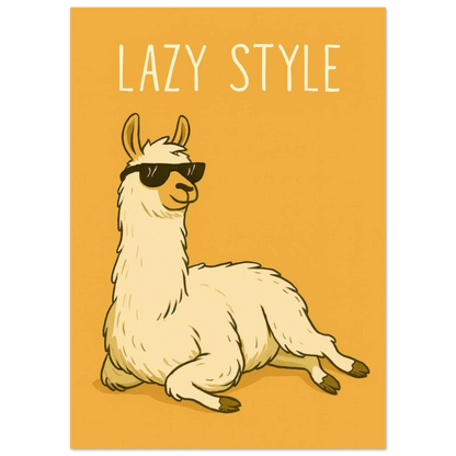 Lazy Style Chillin' Llama Poster – Premium Wall Art for Relaxed Vibes