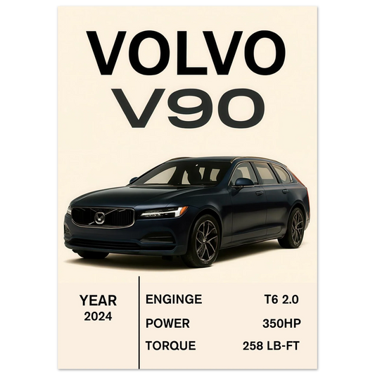 Volvo V90 2024 Art Print: Elegant Swedish Design for Your Space