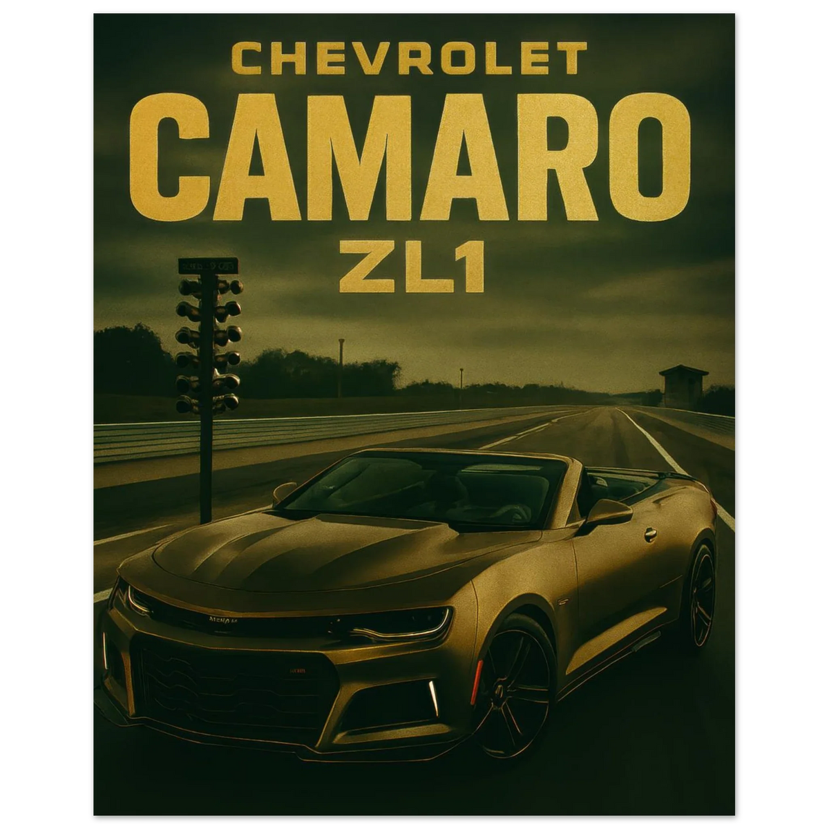Chevrolet Camaro ZL1 Golden Hour Drive Poster – Iconic Muscle Car Wall Art