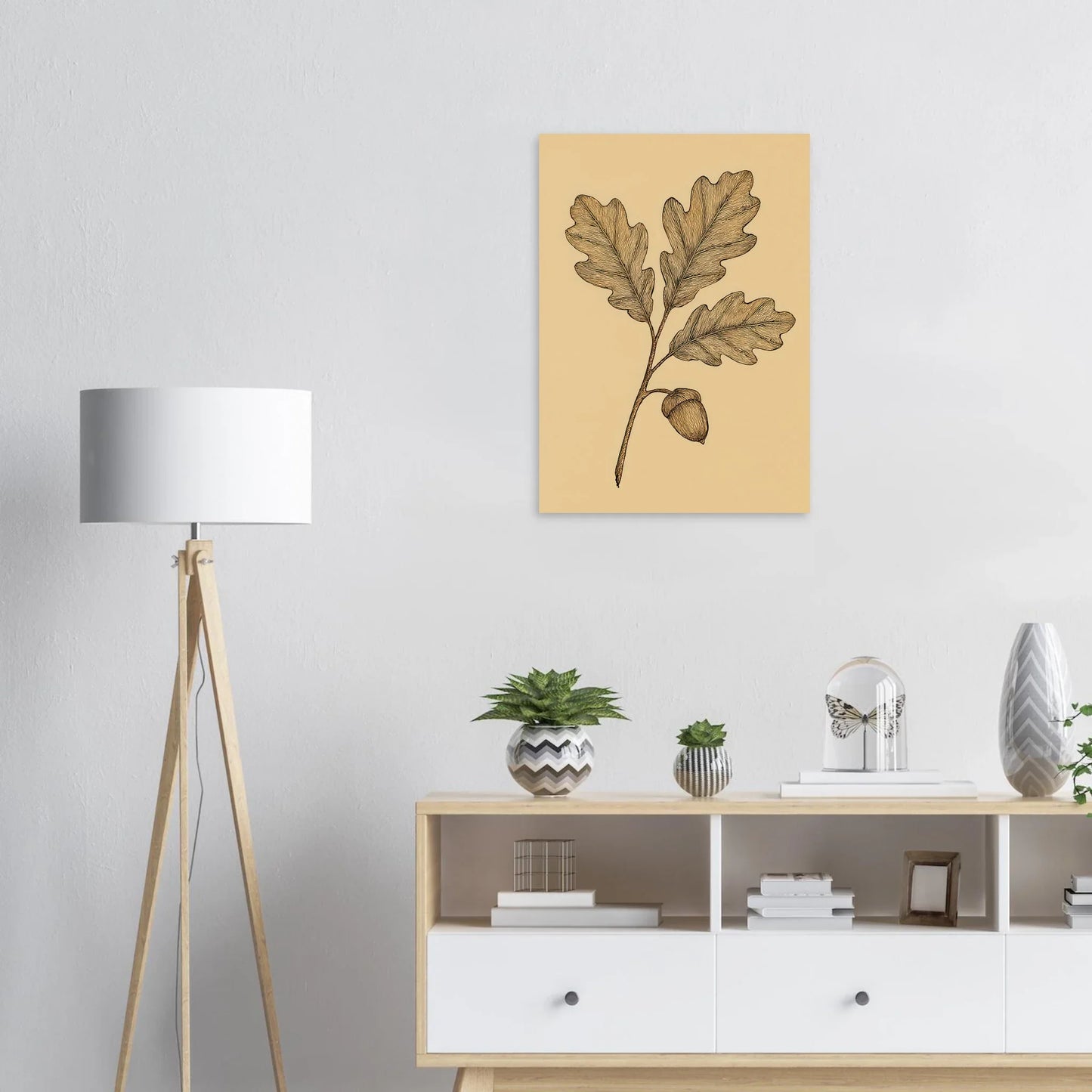 Frukter Oak Leaf & Acorn Botanical Art Print – Timeless Nature-Inspired Wall Decor in Various Sizes