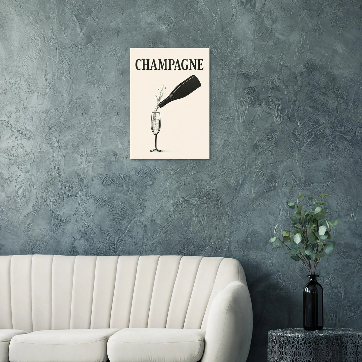 Champagne Splash Retro-Inspired Wall Art Poster – Elevate Your Space with Timeless Elegance