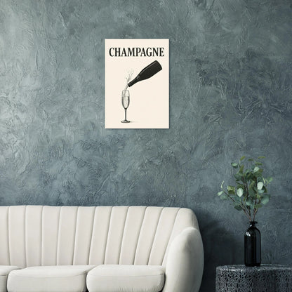 Champagne Splash Retro-Inspired Wall Art Poster – Elevate Your Space with Timeless Elegance