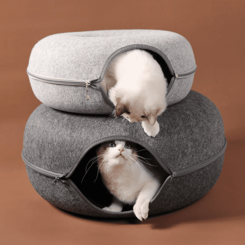 Donut Katt Tunneln: Den Ultimata Leksaken och sängen för Din Katt