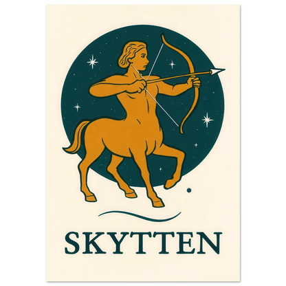Skytten - Mystisk Stjärntecken Poster – Konstellation & Myter i Retro Stil