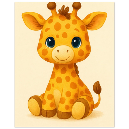 Söt Giraff Illustration Konsttryck – Läckert Barnrumsinredning i Olika Storlekar