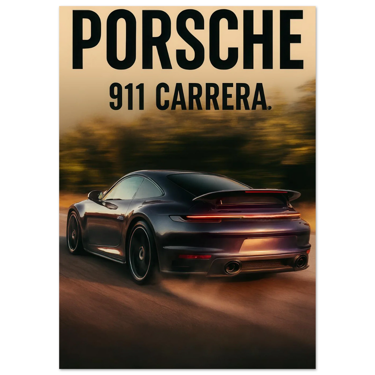 Porsche 911 Carrera Classic Bil Poster - Premium Konsttryck med Eleganta Detaljer i Flera Storlekar