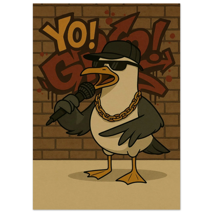 Urban Seagull Rapper Poster - Iconic Street Art Print in Various Sizes