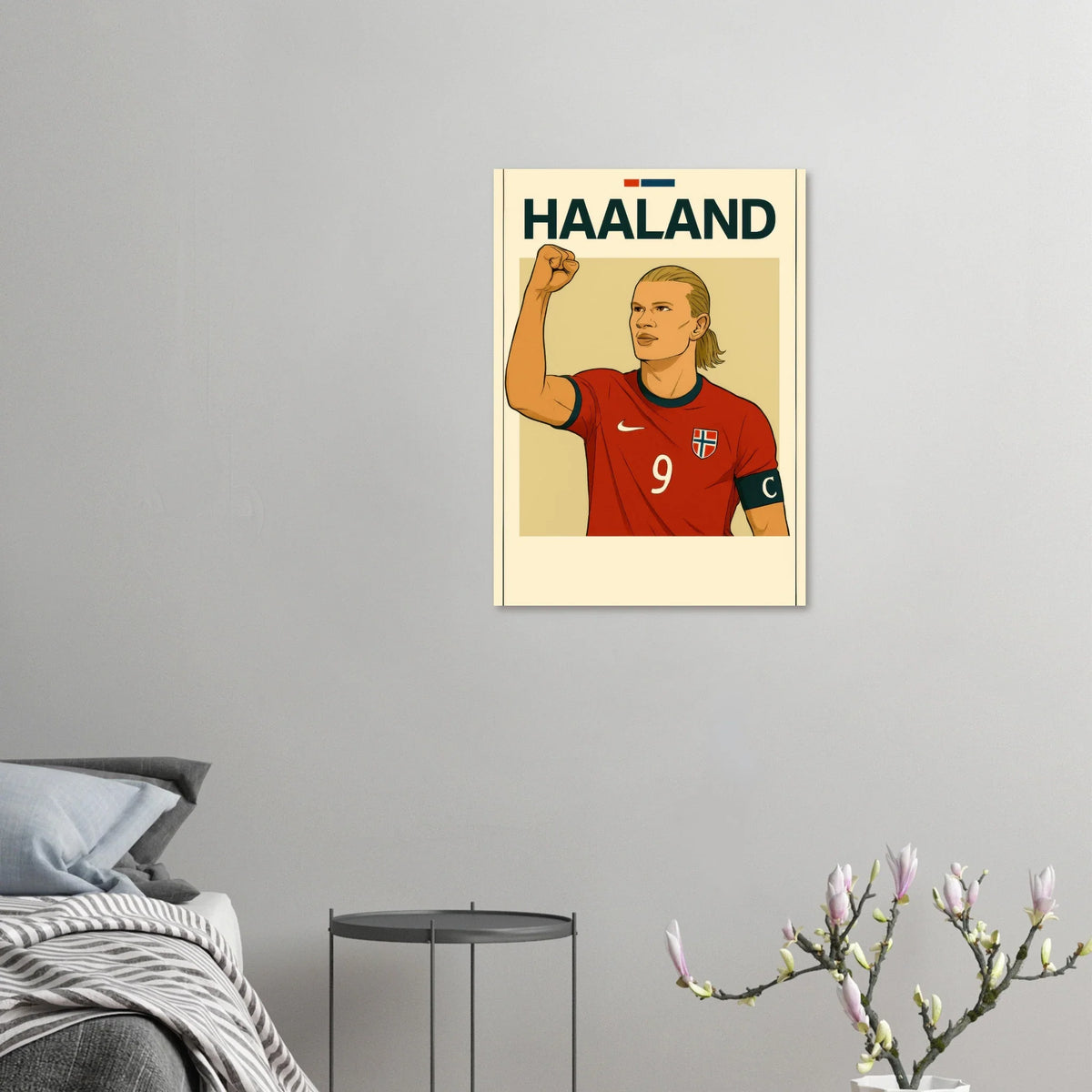 Fotbollshjälte Haaland Konsttryck - Modern Sportikon Poster i Flera Storlekar