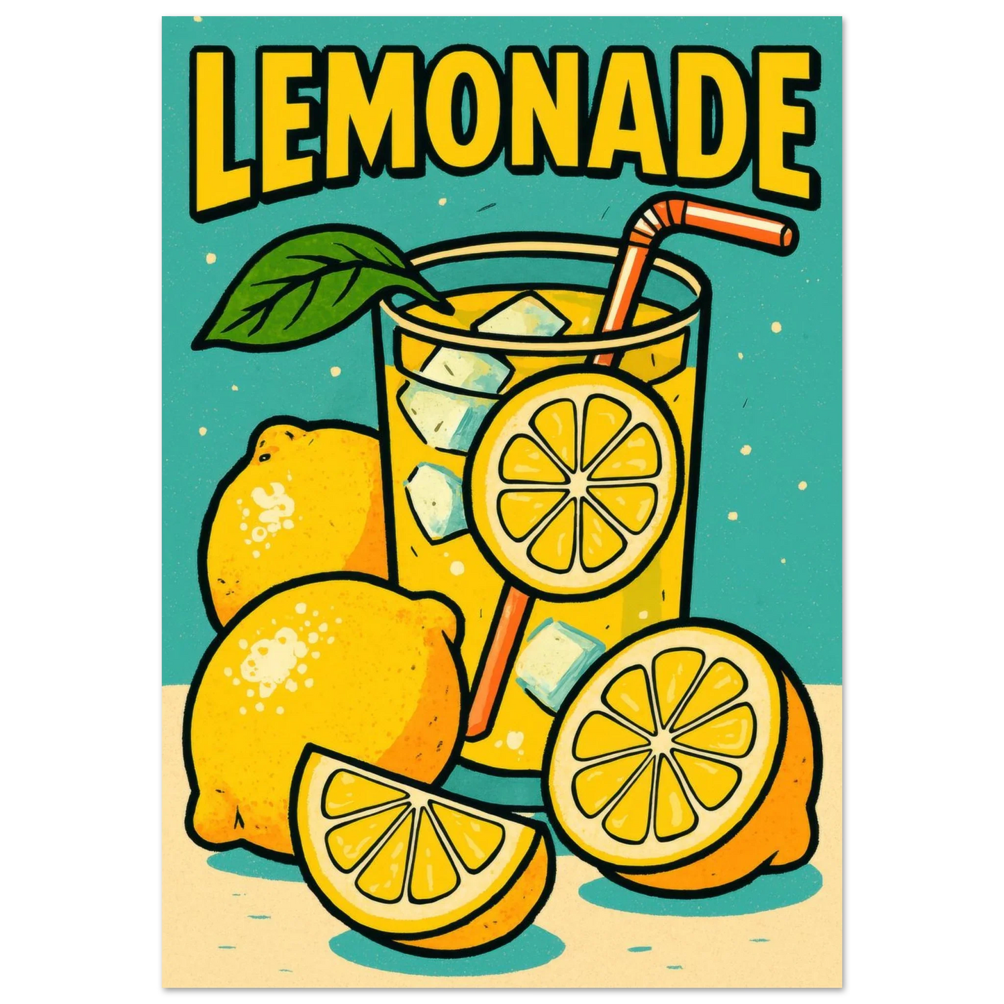 Fresh Lemon & Greenery Poster - Choose Your Perfect Size