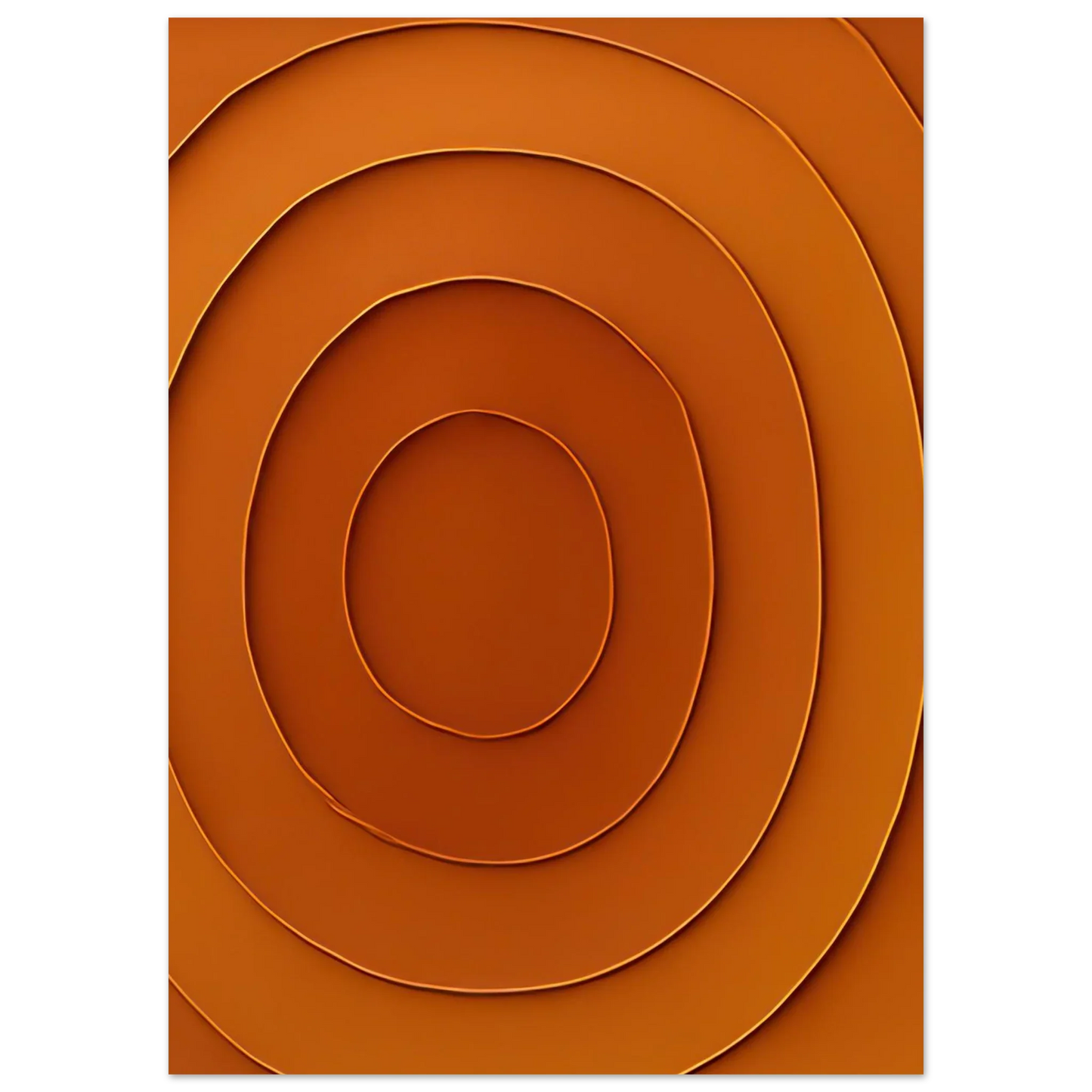 Abstrakt Minimalistisk Orange Spiral Affisch - Klassisk Halvblank Kvalitet för Konstälskare