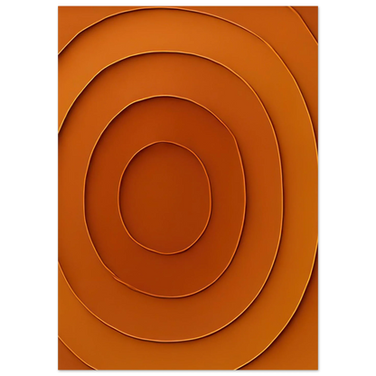 Abstrakt Minimalistisk Orange Spiral Affisch - Klassisk Halvblank Kvalitet för Konstälskare