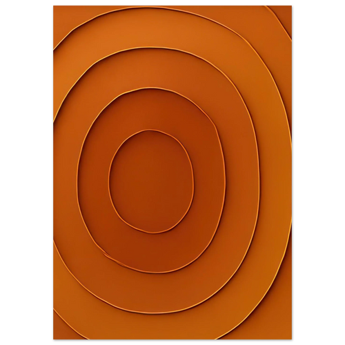 Abstrakt Minimalistisk Orange Spiral Affisch - Klassisk Halvblank Kvalitet för Konstälskare