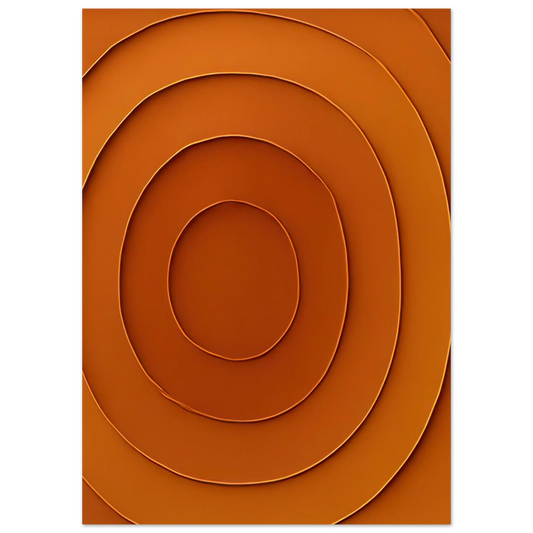 Abstrakt Minimalistisk Orange Spiral Affisch - Klassisk Halvblank Kvalitet för Konstälskare