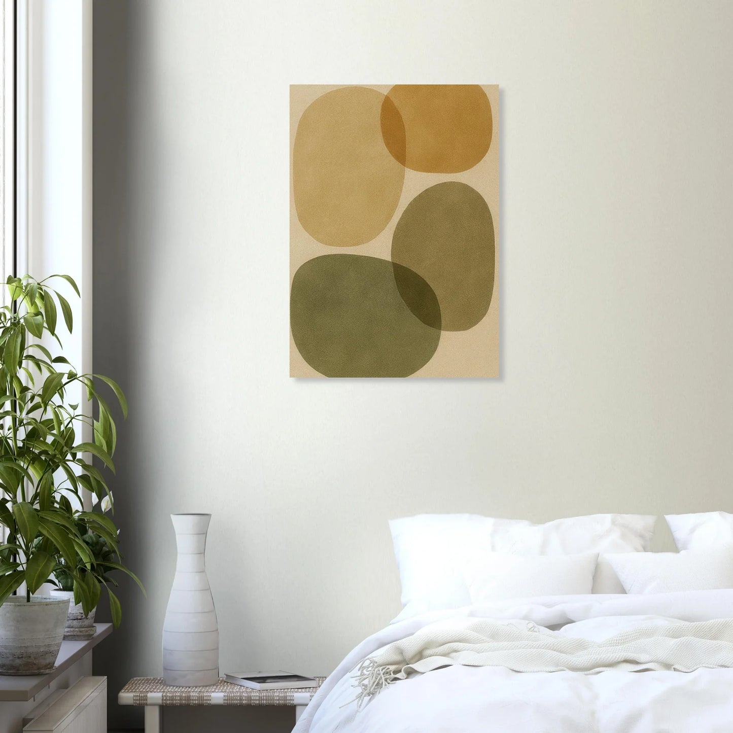 Minimalist Organic Shape Art Print – Earth Tones Abstract Poster